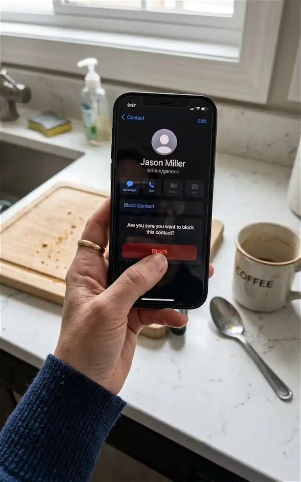 blocking ex on phone no contact boundary narcissistic abuse recovery smartphone screen