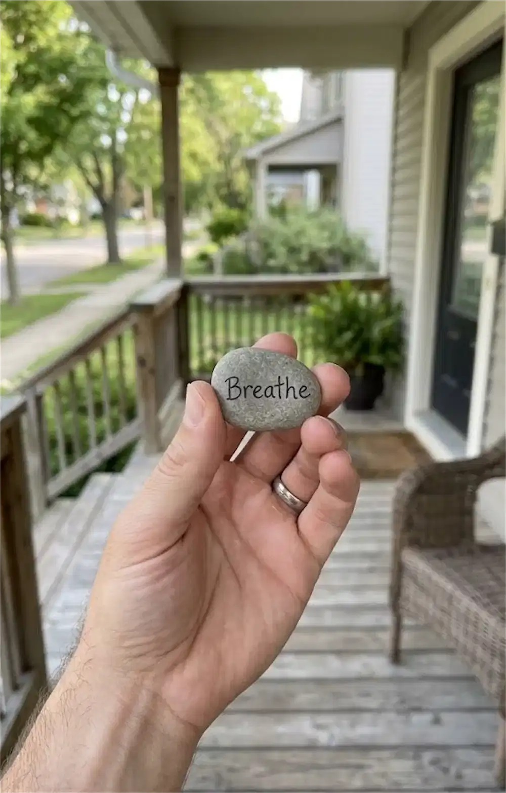 breathe stone anxiety relief grounding mindfulness tool trauma healing